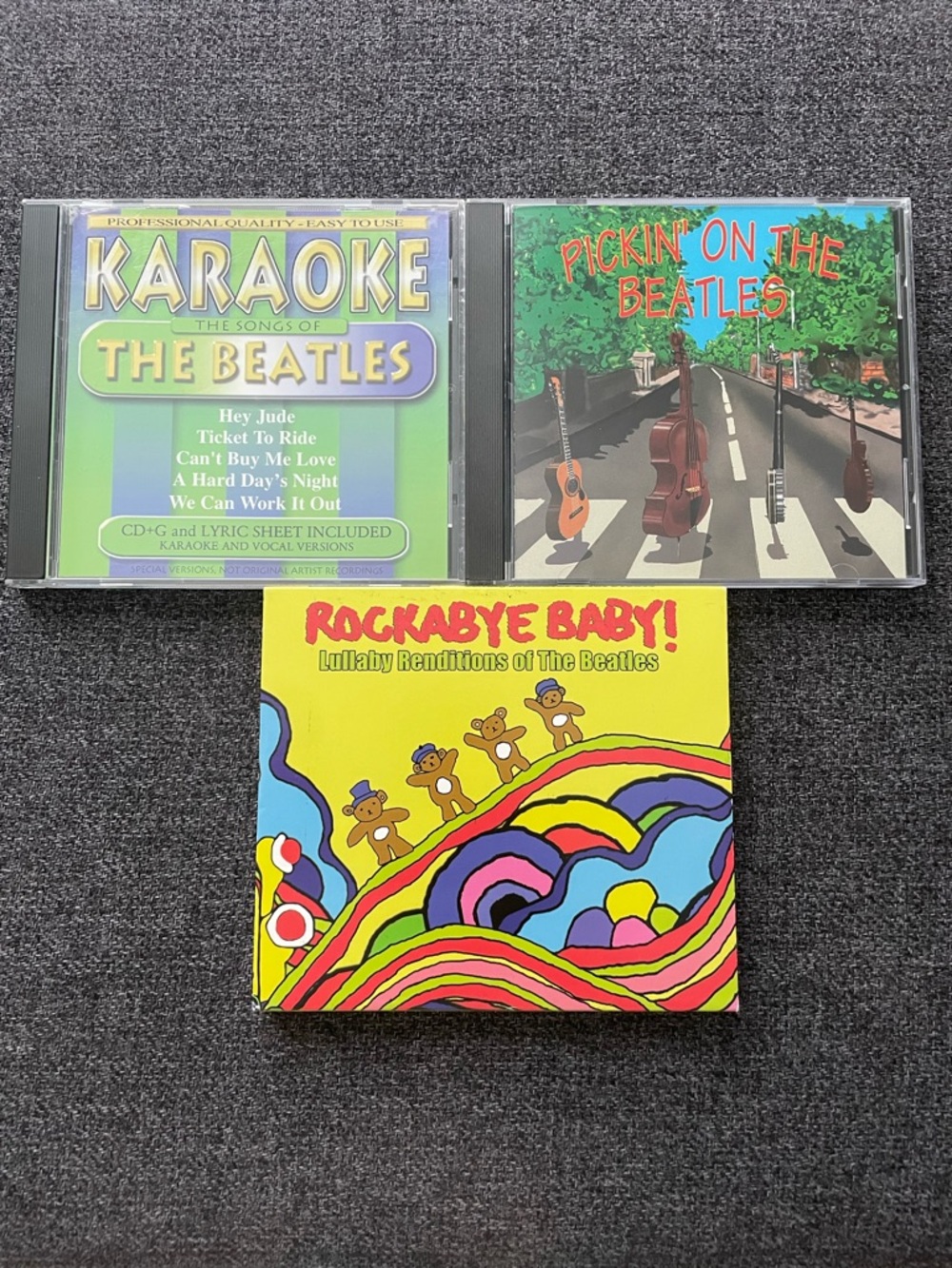 Beatles-Themed CD Lot: Karaoke, Pickin' On The Beatles & Rockabye Baby!